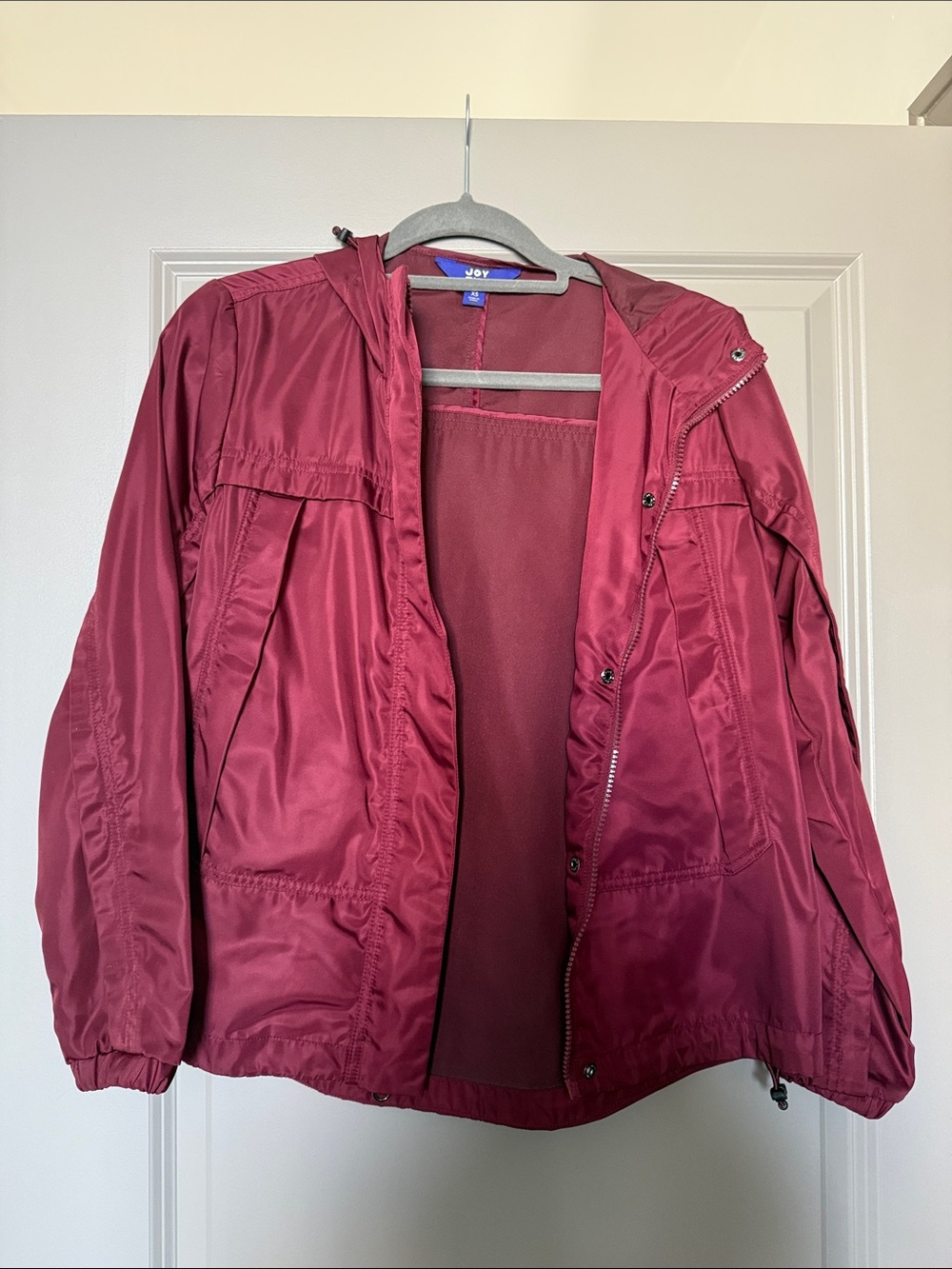 Women's Hooded Utility Jacket in Burgundy